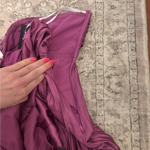Lulus Renlee Purple Halter Pleated Mini Dress Size XXS Wedding Guest Sexy Satin - Picture 7 of 11
